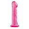 Полупрозрачный розовый фаллоимитатор Basix - 17,5 см.