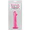 Полупрозрачный розовый фаллоимитатор Basix - 17,5 см.
