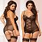 Кружевное бюстье с трусиками и отстегивающимся воротничком