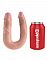 Фаллоимитатор двухсторонний U-SHAPED MEDIUM DOUBLE TROUBLE средний телесный