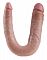 Фаллоимитатор двухсторонний U-SHAPED LARGE DOUBLE TROUBLE большой телесный