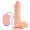 Телесный вибратор на присоске REALISTIC VIBRATOR REAL RAPTURE FLESH - 24,5 см.