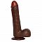 Коричневый фаллоимитатор-гигиант REALISTIC DILDO REAL RAPTURE - 25,5 см.