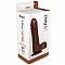 Коричневый фаллоимитатор-гигиант REALISTIC DILDO REAL RAPTURE - 25,5 см.