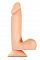 Телесный фаллоимитатор с мошонкой Colours 2X 6 Dual Density - 18,8 см.
