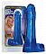 Синий фаллоимитатор с широким основанием-мошонкой Jelly Jiggle Dong - 15,2 см.