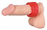 Широкое красное эрекционное кольцо Cock Ring Aztecs