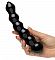 Чёрный стеклянный стимулятор Fifty Shades Freed It s Divine Black Glass Beaded Dildo - 20,3 см.