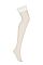 Телесные чулки с белым широким кружевом