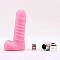 Вибратор ребристый с мошонкой розовый