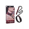 Ошейник с цепью Scandal Collar with Leash атласный черно-красный Ошейник с цепью Scandal Collar with Leash атласный черно-красный
