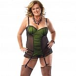 <strong>Полупрозрачное платье увеличенного Размера с лифом пуш-ап</strong> <br />
Красивое мини-платье с непрозрачным лифом на косточках. <div class="charTableblock"><div><span>Размер</span>: 1X (50-52); 2X (52-54)</div><div><span>Цвет</span>: другой</div><div><span>Производитель</span>: Coquette, Канада</div><div><span>В наличии</span>: 1X-2X, зеленый с черным</div></div> Полупрозрачное платье увеличенного Размера с лифом пуш-ап
Красивое мини-платье с непрозрачным лифом на косточках.