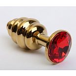 <strong>Золотистая рифлёная пробка с красным стразом - 8,2 см.</strong> <br />
Фигурная анальная пробка из металла под золото с ярким кристаллом внесет разнообразие в вашу интимную жизнь. <div class="charTableblock"><div><span>Длина, см</span>: 8.20</div><div><span>Диаметр, см</span>: 3.50</div><div><span>Материал</span>: металл</div><div><span>Длина, см</span>: 5-8</div><div><span>Диаметр, см</span>: 3</div></div> Золотистая рифлёная пробка с красным стразом - 8,2 см.
Фигурная анальная пробка из металла под золото с ярким кристаллом внесет разнообразие в вашу интимную жизнь.