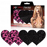 <strong>Леопардовые пэстисы-сердца - розовые и черные WILD CAT EF-PS09</strong> <br />
Больше никаких неудобств и неудобного белья, когда одеваешь сексуальные платья и топы, например, на романтическое свидание! Добавьте сексуальности своему имиджу! Новые соблазнительные платья и топы без бретелей, красивое декольте - все может быть в Вашем новом стиле, и Вы можете не бояться, что будет открыто слишком много! Две пары леопардовых пэстисов в форме сердец - черные и розовые сердца с принтом пятен хищника. <div class="charTableblock"> </div> Леопардовые пэстисы-сердца - розовые и черные WILD CAT EF-PS09
Больше никаких неудобств и неудобного белья, когда одеваешь сексуальные платья и топы, например, на романтическое свидание! Добавьте сексуальности своему имиджу! Новые соблазнительные платья и топы без бретелей, красивое декольте - все может быть в Вашем новом стиле, и Вы можете не бояться, что будет открыто слишком много! Две пары леопардовых пэстисов в форме сердец - черные и розовые сердца с принтом пятен хищника.