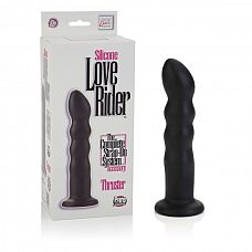 <strong>Silicone Love Rider™ Thruster Probes</strong> <br />
<div class="charTableblock"><div><span>Длина, см</span>: 17.75</div><div><span>Диаметр, см</span>: 3.75</div><div><span>Длина, см</span>: 17-20</div><div><span>Диаметр, см</span>: 3</div><div><span>Материал</span>: силикон</div><div><span>Цвет</span>: черный</div><div><span>Особенности</span>: насадка</div></div> Silicone Love Rider™ Thruster Probes