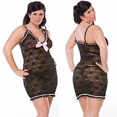 <strong>Сорочка из цветочного кружева</strong> <br />
Кружевная сорочка с окантовкой рюшей по лифу и по низу изделия.<div class="charTableblock"><div><span>Размер</span>: 1X (50-52); 2X (52-54)</div><div><span>Цвет</span>: черный</div><div><span>Производитель</span>: Coquette, Канада</div></div> Сорочка из цветочного кружева
Кружевная сорочка с окантовкой рюшей по лифу и по низу изделия.