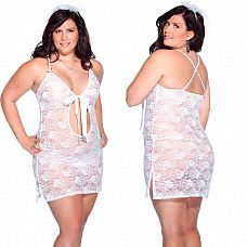 <strong>Свадебная секси-сорочка</strong> <br />
Кружевная сорочка белого цвета с вырезом спереди в виде капельки и атласным бантом.<div class="charTableblock"><div><span>Размер</span>: 1X (50-52); 2X (52-54)</div><div><span>Цвет</span>: белый</div><div><span>Производитель</span>: Coquette, Канада</div><div><span>В наличии</span>: 1X-2X, белый</div></div> Свадебная секси-сорочка
Кружевная сорочка белого цвета с вырезом спереди в виде капельки и атласным бантом.