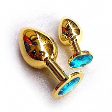 �������� ������ Butt Plug Gold Large Blue 
�������� ������ Butt Plug Gold Blue.