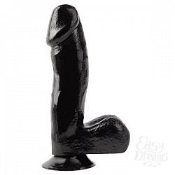 Черный фаллоимитатор c мошонкой Basix - 17,5 см. Черный фаллоимитатор c мошонкой Basix - 17,5 см.