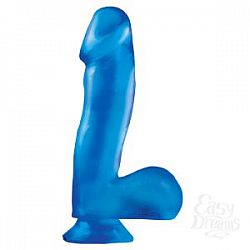 Голубой фаллоимитатор c мошонкой Basix - 17,5 см. Голубой фаллоимитатор c мошонкой Basix - 17,5 см.