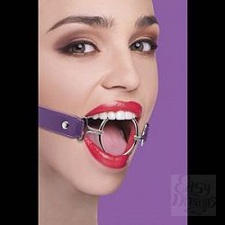 Расширяющий кляп Ring Gag XL с фиолетовыми ремешками Расширяющий кляп Ring Gag XL с фиолетовыми ремешками