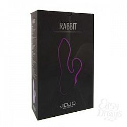 Фиолетовый мини-вибратор с клиторальным стимулятором JOJO  Rabbit - 11 см.  Фиолетовый мини-вибратор с клиторальным стимулятором JOJO  Rabbit - 11 см.