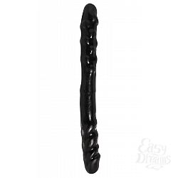 Двойной чёрный фаллоимитатор BASIX - 38,5 см. Двойной чёрный фаллоимитатор BASIX - 38,5 см.