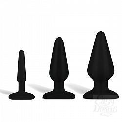 Набор черных анальных плагов из ультрабархатистого силикона Набор черных анальных плагов из ультрабархатистого силикона