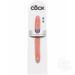 Фаллоимитатор двухсторонний 12 SLIM DOUBLE DILDO телесный Фаллоимитатор двухсторонний 12 SLIM DOUBLE DILDO телесный