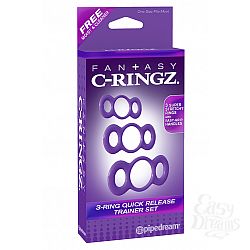 Набор из 3-х эрекционных колец 3-Ring Quick Release Trainer фиолетовые Набор из 3-х эрекционных колец 3-Ring Quick Release Trainer фиолетовые