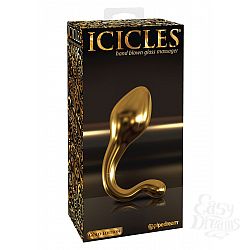 Золотистый анальный стимулятор из стекла - 10,9 см. Золотистый анальный стимулятор из стекла - 10,9 см.