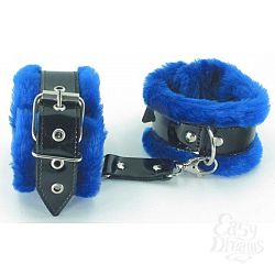  Оковы на ноги с синим мехом BDSM Light