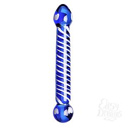 Стеклянный узорчатый фаллоимитатор - Contemporary Novelties, 20.5см, Синий Стеклянный узорчатый фаллоимитатор - Contemporary Novelties, 20.5см, Синий