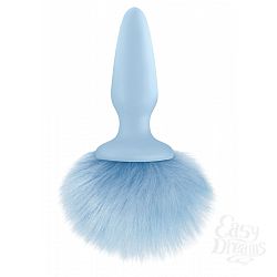  Голубая анальная пробка с голубым хвостиком Bunny Tails Blue