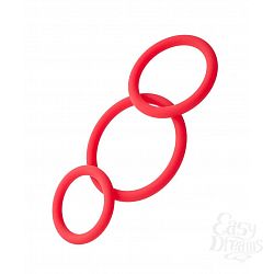 Набор из 3 красных эрекционных колец различного диаметра Набор из 3 красных эрекционных колец различного диаметра