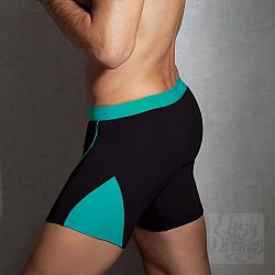 Удлинённые боксеры с ярким поясом и вставками по бокам Удлинённые боксеры с ярким поясом и вставками по бокам