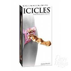 Анальный стимулятор-страпон ICICLES № 36 из стекла желтый Анальный стимулятор-страпон ICICLES № 36 из стекла желтый