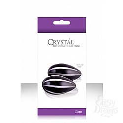  Вагинальные шарики CRYST AL KEGEL EGGS из стекла черные