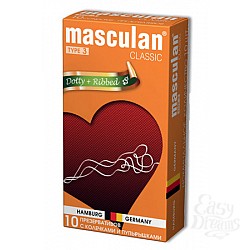 Masculan Classic 3 , 10 шт *10. С колечками и пупырышками Masculan Classic 3 , 10 шт *10. С колечками и пупырышками