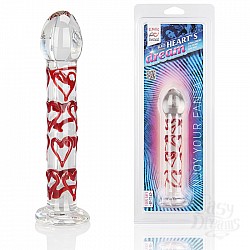 Стеклянный фаллоимитатор с сердцами HEART S DREAM EF-T162 Стеклянный фаллоимитатор с сердцами HEART S DREAM EF-T162