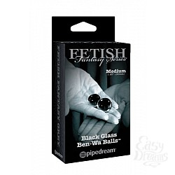  Вагинальные шарики Medium Black Glass Ben-Wa Balls из стекла пепельные