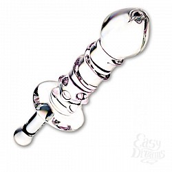 Стеклянная анальная пробка с ручкой, 13 см Стеклянная анальная пробка с ручкой, 13 см