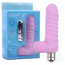 Сиреневый вибратор ребристый с мошонкой Сиреневый вибратор ребристый с мошонкой