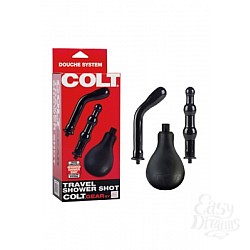  Гигиенический анальный душ COLT TRAVEL SHOWER SHOT со сьемными насадками черный