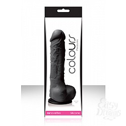 Черный фаллоимитатор Colours - 5 на присоске Черный фаллоимитатор Colours - 5 на присоске