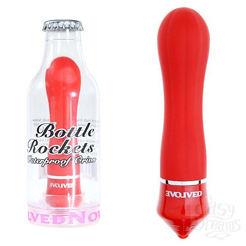 Фотография 1:  Вибратор в бутылке красный BOTTLE ROCKETS ORION EN-AH-0004-04-2
