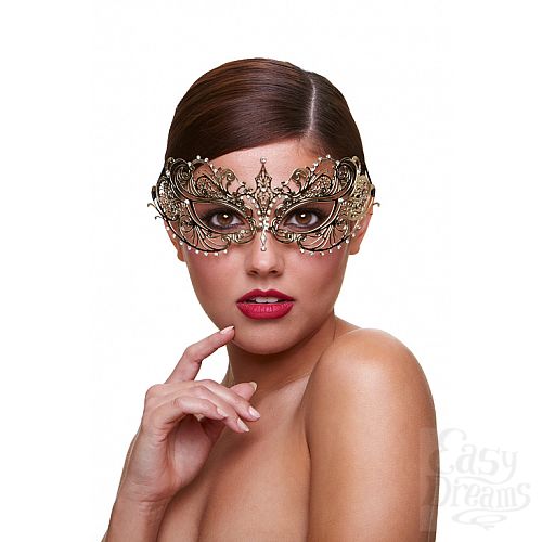 Фотография 1:  Маска со стразами Masq Harlot золотистая Фотография 1:  Маска со стразами Masq Harlot золотистая