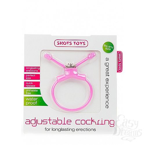 ���������� 2  ����������� ����� Adjustable Cockring Pink SH-SHT156PNK