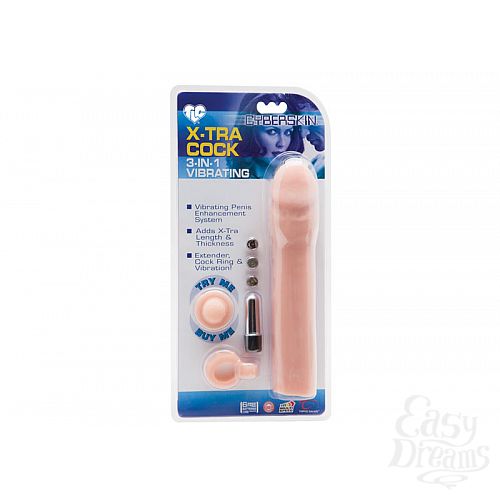 ���������� 2  ���������� ������� TLC^ CyberSkin^ 3-in-1 Vibrating X-tra Cock
