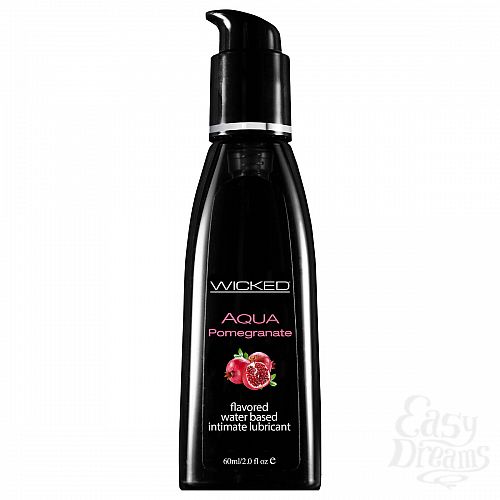 Фотография 1:  Лубрикант со вкусом граната WICKED AQUA Pomegranate 60 мл